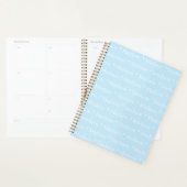 Modern schattig lichtblauw wit aangepaste naam pat planner (Display)