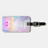 Modern Schattig meisje, Bokeh, Cat Bagagelabel (Voorkant horizontaal)