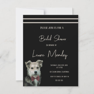 modern schattig mongrel hond bruids douche uitnodi