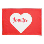 Modern schattig op maat Bright Red & White Heart L Kussensloop (Voorkant)