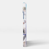 Modern schattig Paarse paar namen 3 foto's custom iPhone Hoesje (Linkerkant)