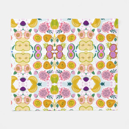 Modern schattig patroon van kleurrijke vruchten, w fleece deken (Voorkant (Horizontaal))