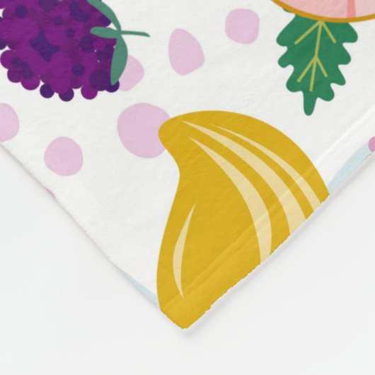 Modern schattig patroon van kleurrijke vruchten, w fleece deken (Hoek)