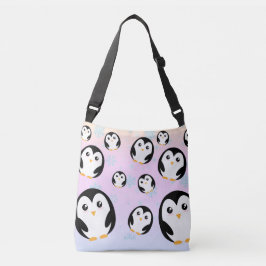 Modern schattig Rainbow pinguin gradient patroon Crossbody Tas