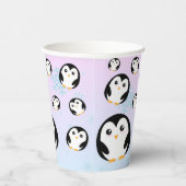 Modern schattig Rainbow pinguin gradient patroon Papieren Bekers (Rechts)