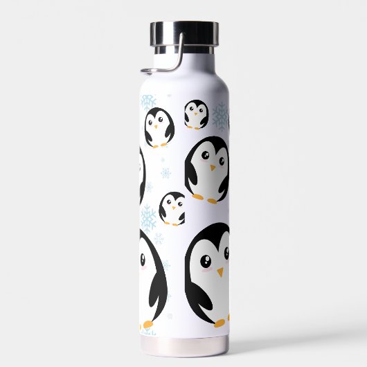 Modern schattig Rainbow pinguin gradient patroon Waterfles (Rechts)