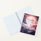 Modern Schattig roze waterverf floral Gepersonalis Notitieboek (Binnen)