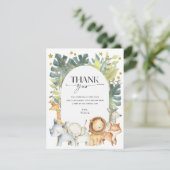 Modern schattig safari baby shower bedankkaart (Staand voorkant)