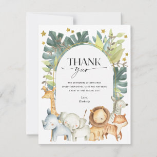 Modern schattig safari baby shower bedankkaart