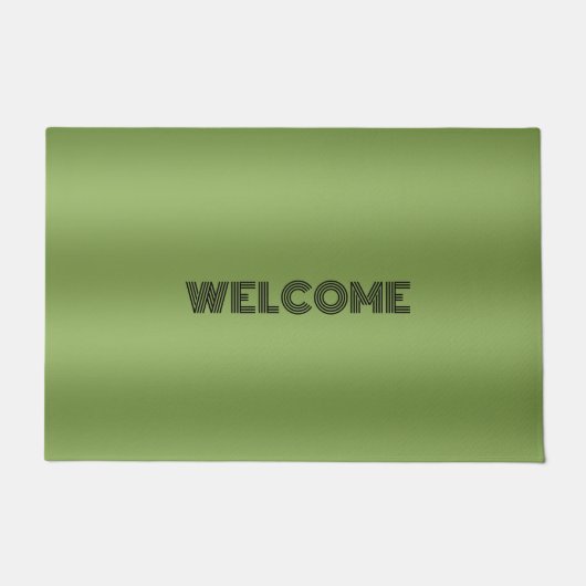 Modern schattig Solid Green gradient Wave patroon Deurmat (Voorkant)