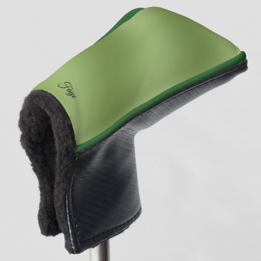 Modern schattig Solid Green gradient Wave patroon Golfheadcover (3/4 voorkant)