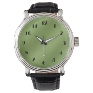Modern schattig Solid Green gradient Wave patroon Horloge