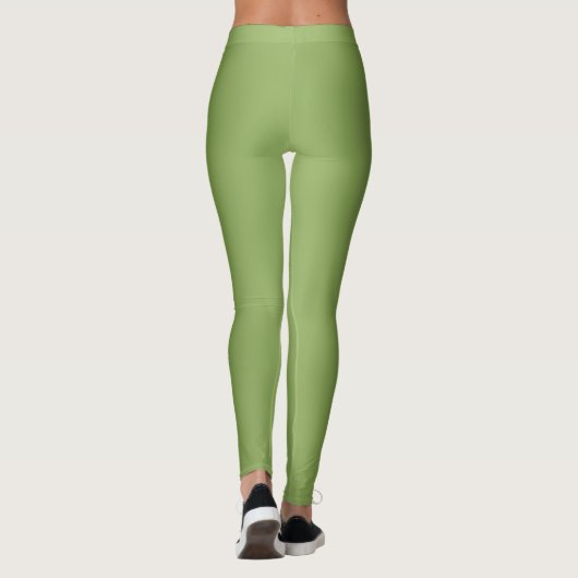 Modern schattig Solid Green gradient Wave patroon Leggings (Achterkant)