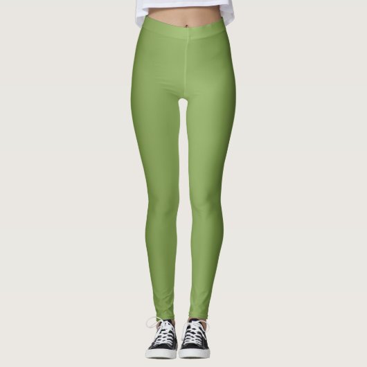 Modern schattig Solid Green gradient Wave patroon Leggings (Voorkant)