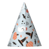 Modern schattig spooky een Halloween blauw verjaar Feesthoedjes (Achterkant)