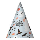 Modern schattig spooky een Halloween blauw verjaar Feesthoedjes (Links)
