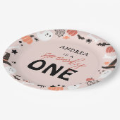 Modern schattig spooky een halloween eerste verjaa papieren bordje (Gekanteld)