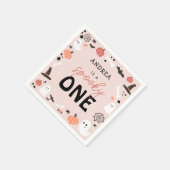 Modern schattig spooky een halloween eerste verjaa servet (Hoek)