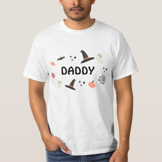 Modern schattig spooky een halloween verjaardag pa t-shirt (Voorkant)
