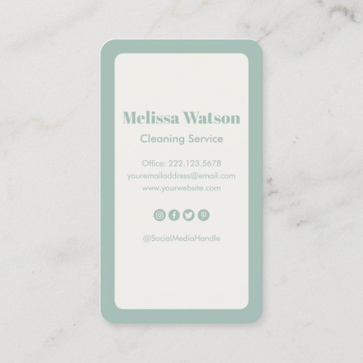 Modern Schattig Stijlvol Huis Schoonmaak Service M Visitekaartje (Achterkant)