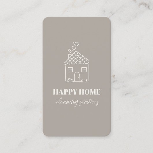 Modern Schattig Stijlvol Huis Schoonmaak Service M Visitekaartje (Voorkant)