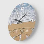 Modern Schattig tropisch strand, hart-monogram Grote Klok (Hoek)