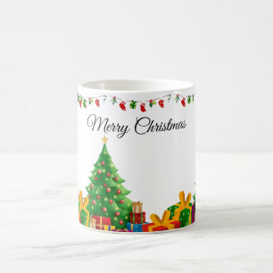 Modern schattig vrolijk kerstscript santa koffiemok
