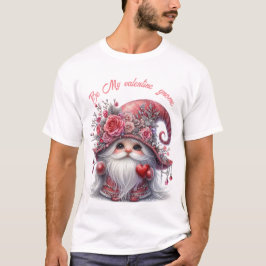 Modern schattig zilveren rode parels valentijn kab t-shirt