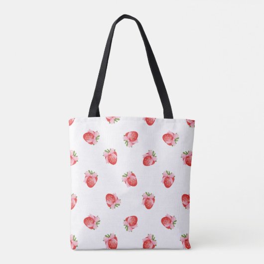 Modern Schattige aardbeienontwerp Tote Bag (Achterkant)