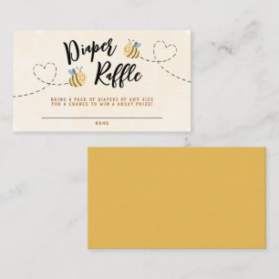 Modern Schattige Bijenluier Raffle Baby shower Informatiekaartje