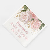 Modern Schattige Bloemen Goud Baby Meisje Douche D Servet (Hoek)