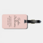 Modern Schattige Blush Roze Monogram Naam Girly Sc Bagagelabel (Achterkant horizontaal)