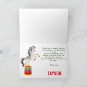 Modern Schattige Circus Carnaval 1e verjaardag Bedankkaart (Binnen)