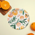 Modern Schattige Citrus Sinaasappel Baby shower Papieren Bordje<br><div class="desc">Moderne Schattigee Citrus Sinaasappel Baby shower Papier Borden</div>