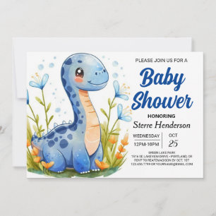 Modern Schattige Digitaal Dinosaurus Jongen Baby s Kaart