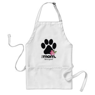 Modern Schattige Dog Mom Pawprint Life is een goed Standaard Schort