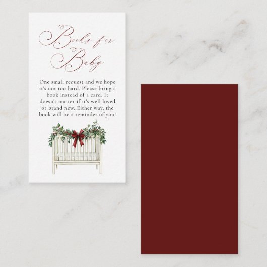 Modern Schattige Elegant Santa Baby Baby shower Informatiekaartje (Voorkant / Achterkant)