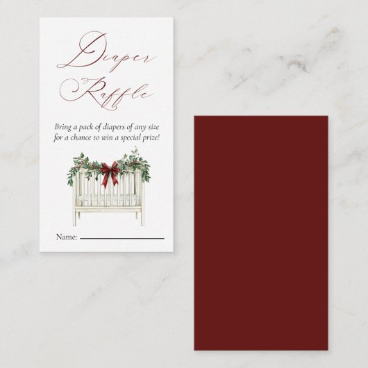 Modern Schattige Elegant Santa Baby Baby shower Informatiekaartje (Voorkant / Achterkant)