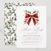 Modern Schattige Elegant Santa Baby Baby shower Kaart (Voorkant / Achterkant)