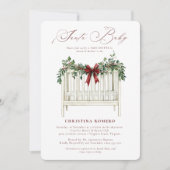 Modern Schattige Elegant Santa Baby Baby shower Kaart (Voorkant)