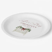 Modern Schattige Elegant Santa Baby Baby shower Papieren Bordje (Gekanteld)