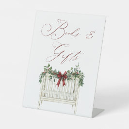 Modern Schattige Elegant Santa Baby Baby shower Reclamebord Met Voetstuk