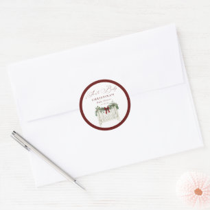 Modern Schattige Elegant Santa Baby Baby shower Ronde Sticker