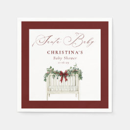 Modern Schattige Elegant Santa Baby Baby shower Servet