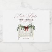 Modern Schattige Elegant Santa Baby Baby shower Sparkling Wijnetiket (Enkel label)