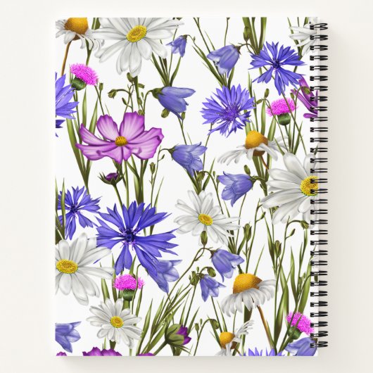 Modern Schattige Floral Spiral Notitieboek (Achterkant)