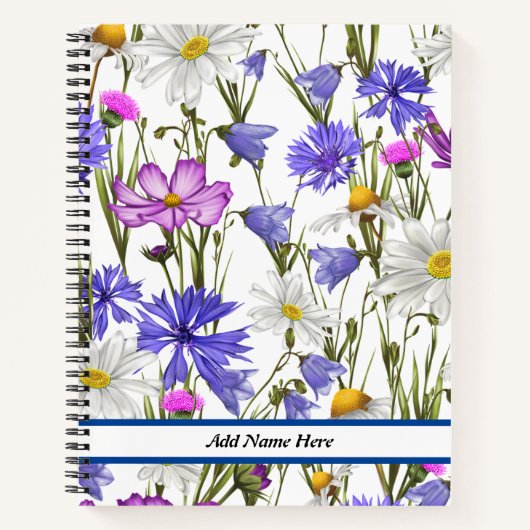 Modern Schattige Floral Spiral Notitieboek (Voorkant)
