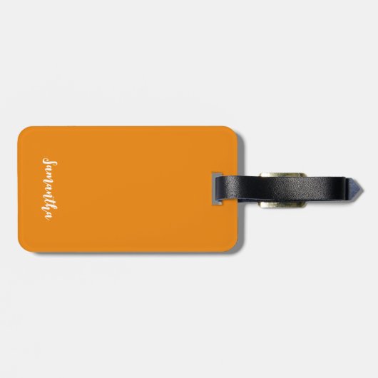 Modern Schattige Funny Bold bon voyage Neon Sinaas Bagagelabel (Achterkant horizontaal)