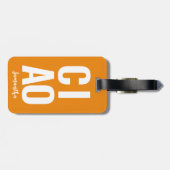 Modern Schattige Funny Bold Ciao Neon Sinaasappel Bagagelabel (Achterkant horizontaal)