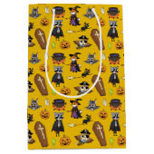 Modern Schattige Geel Halloween Cartoon Patroon Ki Medium Cadeauzakje (Voorkant)